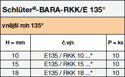 Schlüter®-BARA-RKK/E 135°