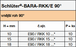 Schlüter®-BARA-RKK/E 90°