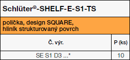 Schlüter®-SHELF-E-S1-TS, Square
