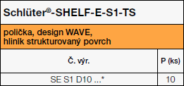 Schlüter®-SHELF-E-S1-TS, Wave