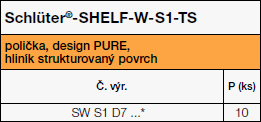 Schlüter®-SHELF-W-S1-TS, Pure